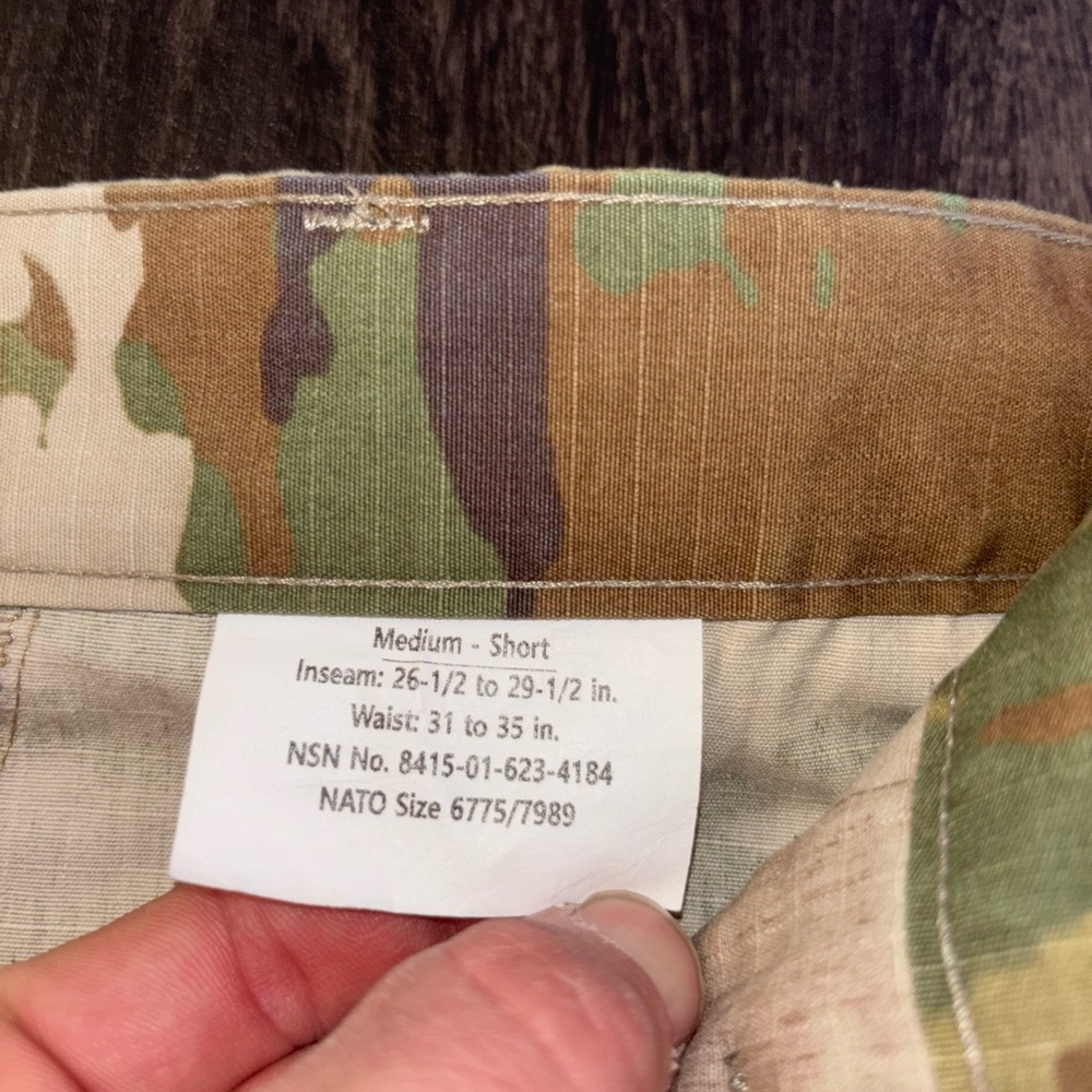 US Army Combat Trouser USGI Issued Multicam Ripstop Cargo Pants Medium Short - Picture 6 of 6